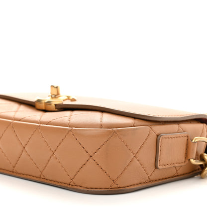 Chanel Calfskin Quilted Multi Pouching Flap And Coin Purse Beige 5 of 14
