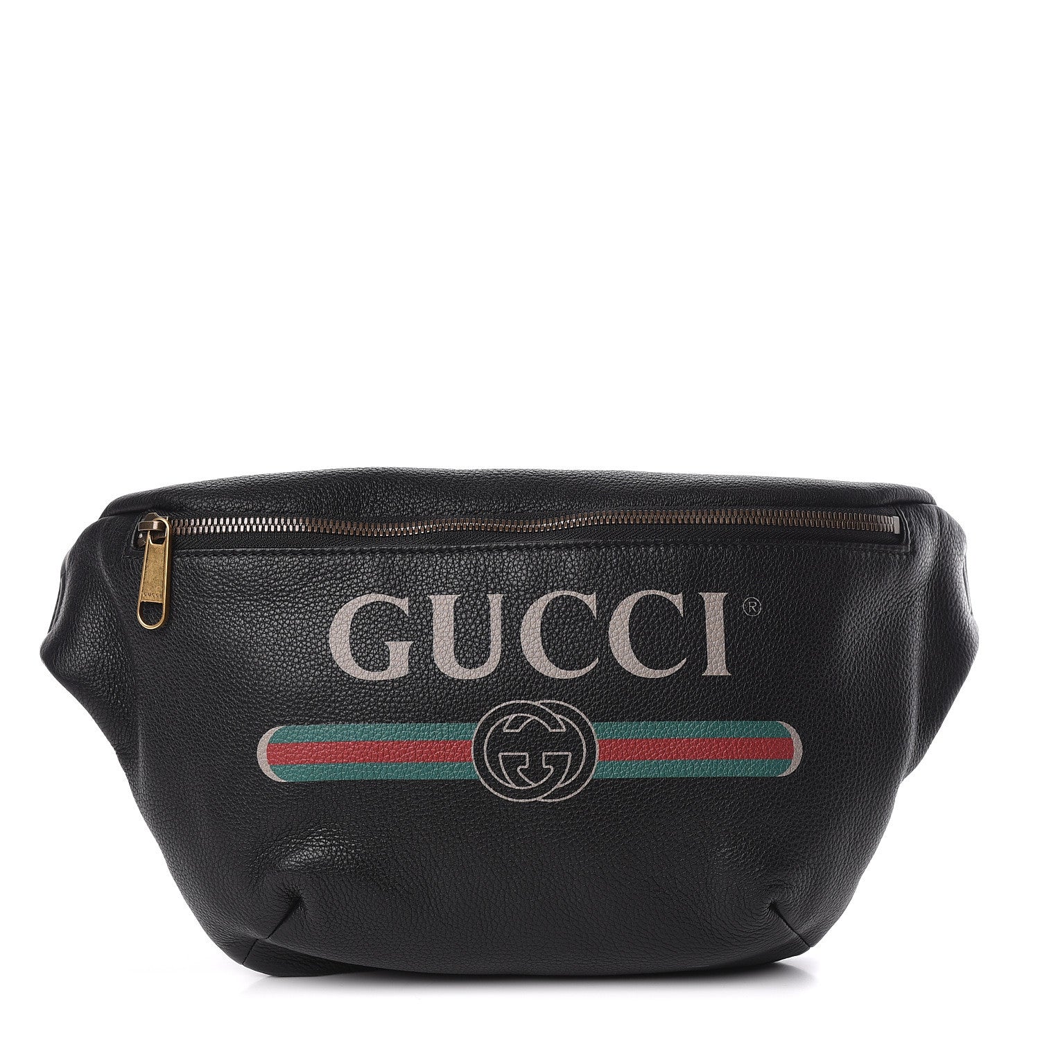 Gucci Grained Calfskin Logo Belt Bag Black 1 of 12
