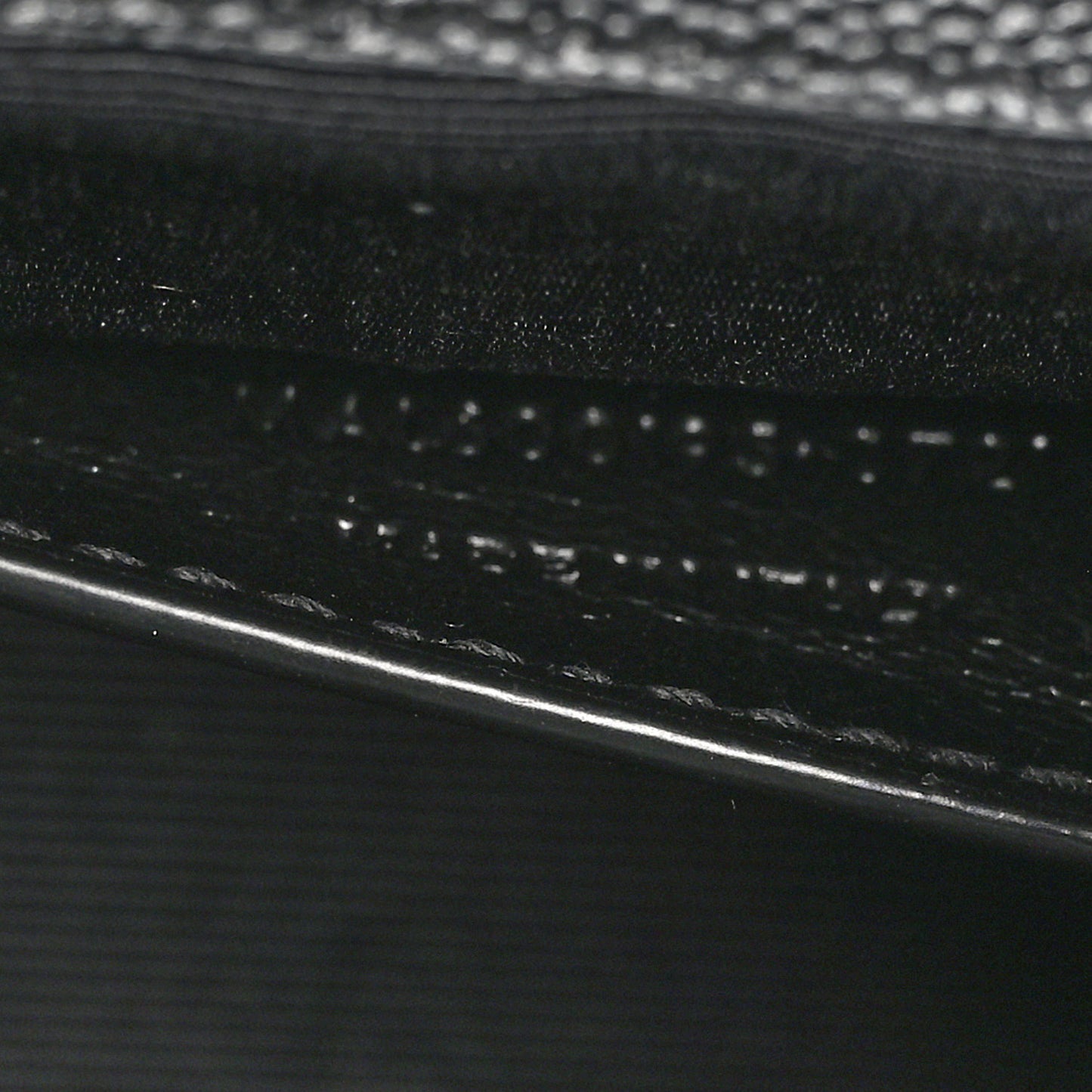 Grain De Poudre Textured Mixed Matelasse Triquilt Small Monogram Monochrome Satchel Black