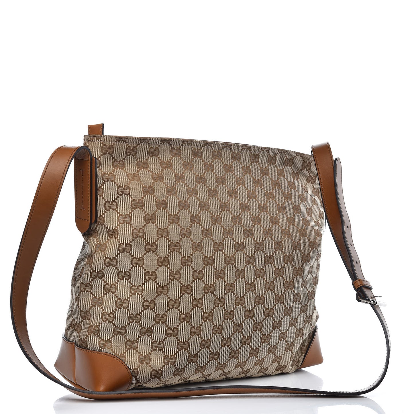 Monogram Large Flat Messenger Bag Brown