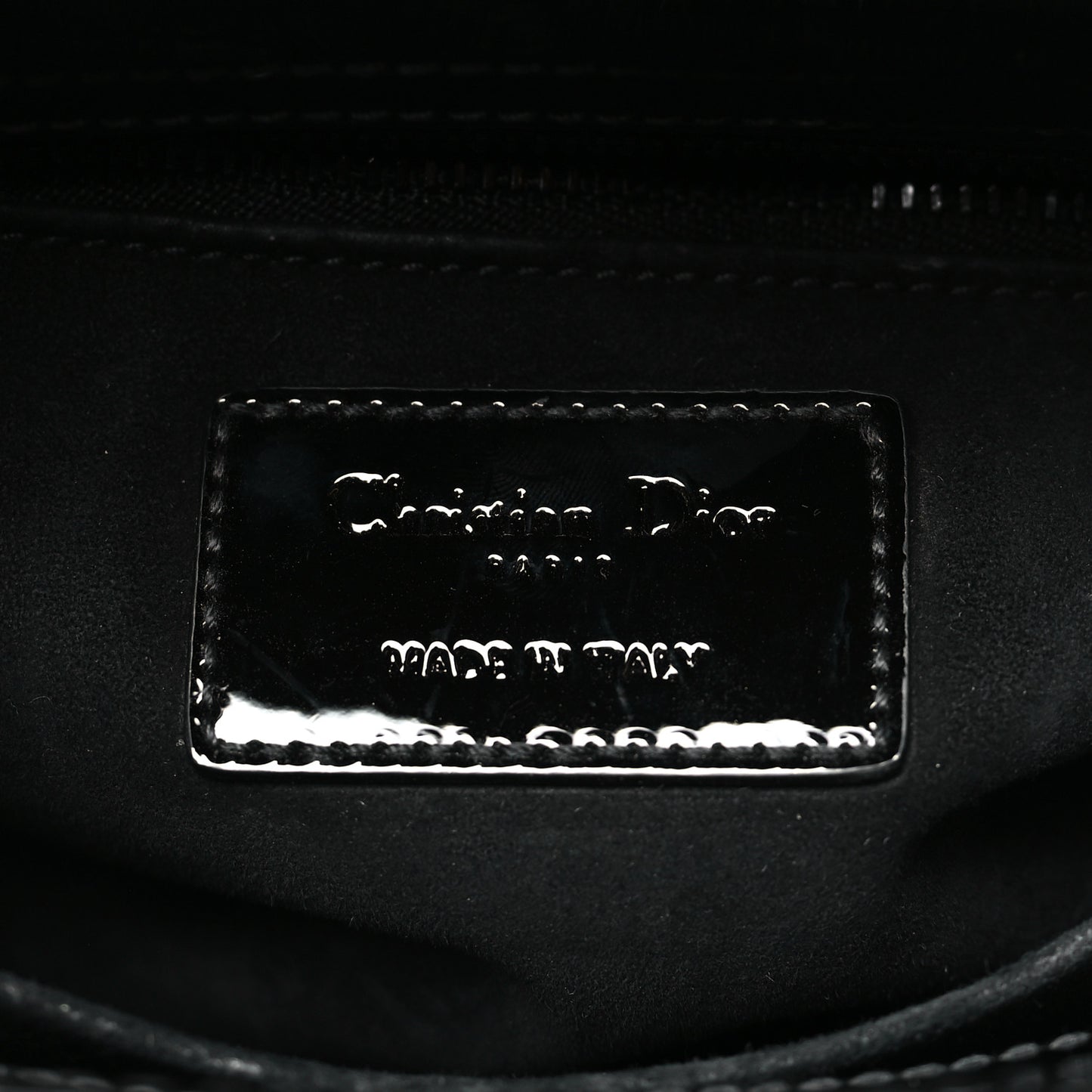 Ultraglossy Patent Cannage Small Lady Dior Black