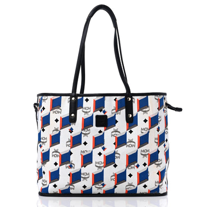 MCM Visetos Medium Project Reversible Shopper Tote White 11 of 17