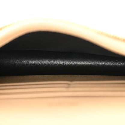 Saint Laurent Grain De Poudre Matelasse Chevron Monogram Envelope Chain Wallet Nude Powder 11 of 13