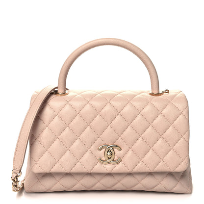 Chanel Caviar Quilted Small Coco Handle Flap Beige 1 of 10