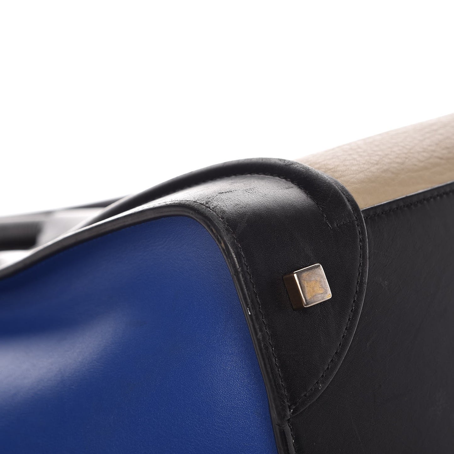 Elephant Calfskin Mini Tri-Color Luggage Beige