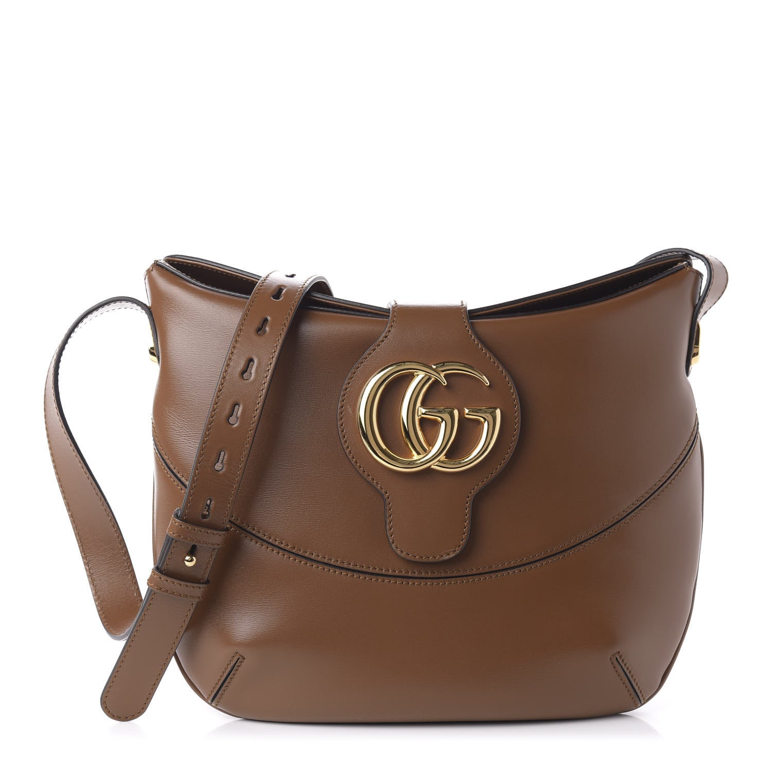 Gucci Boarded Plutone Calfskin Medium Arli Shoulder Bag Nocciola 1 of 10