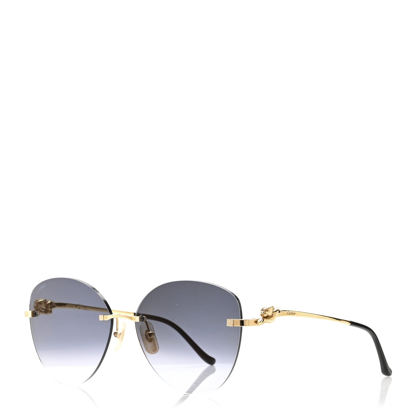 Panthere De Cartier Rimless Sunglasses CT0269S Gold Black