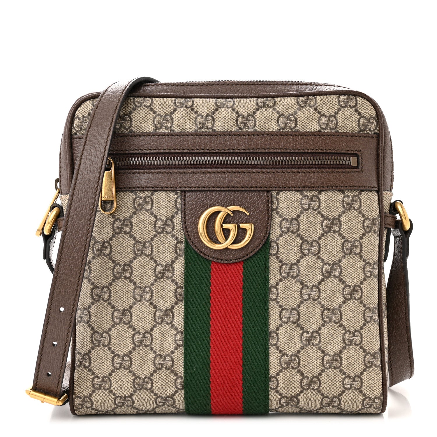Gucci GG Supreme Monogram Web Small Ophidia Messenger Bag Brown 1 of 11