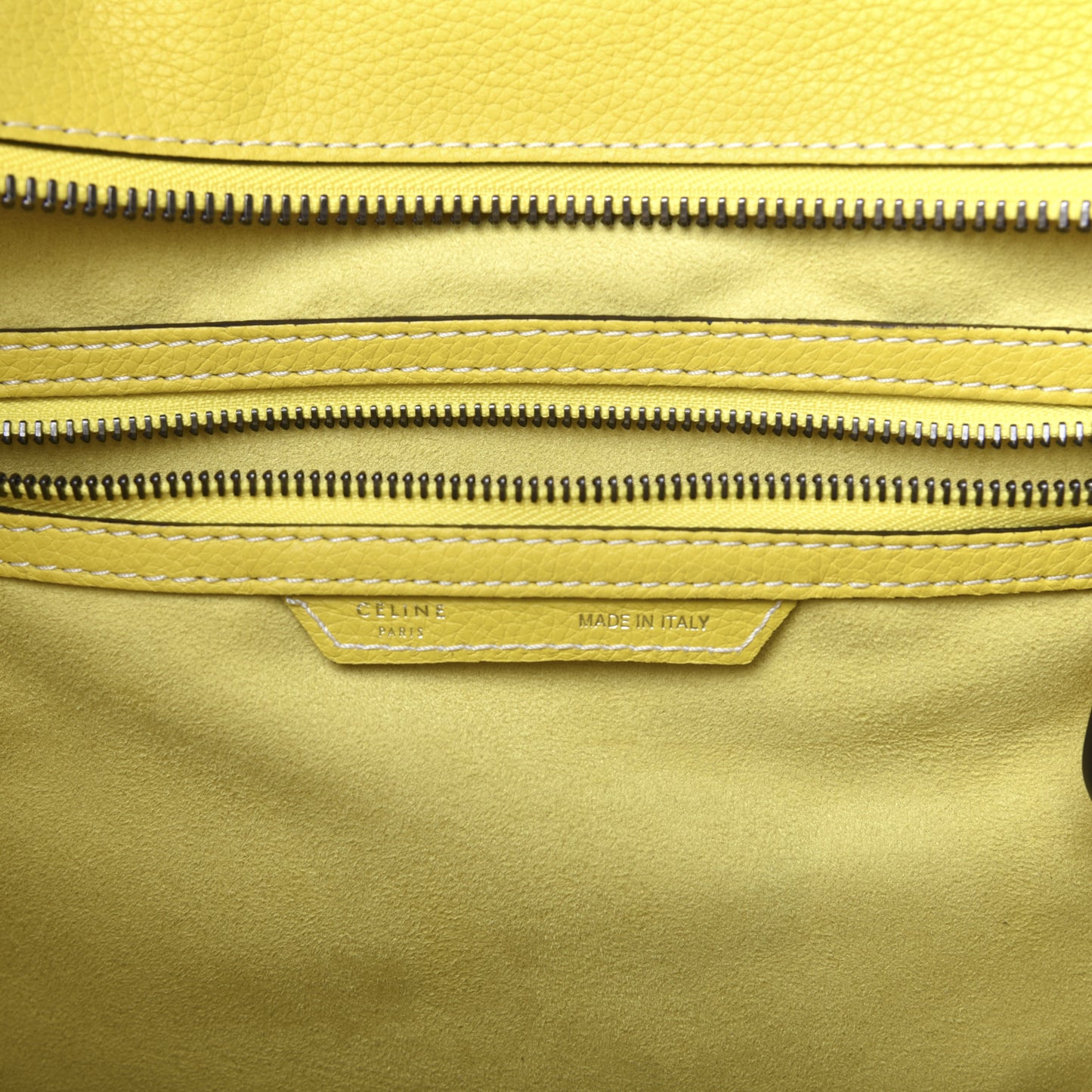 Drummed Calfskin Mini Luggage Citron