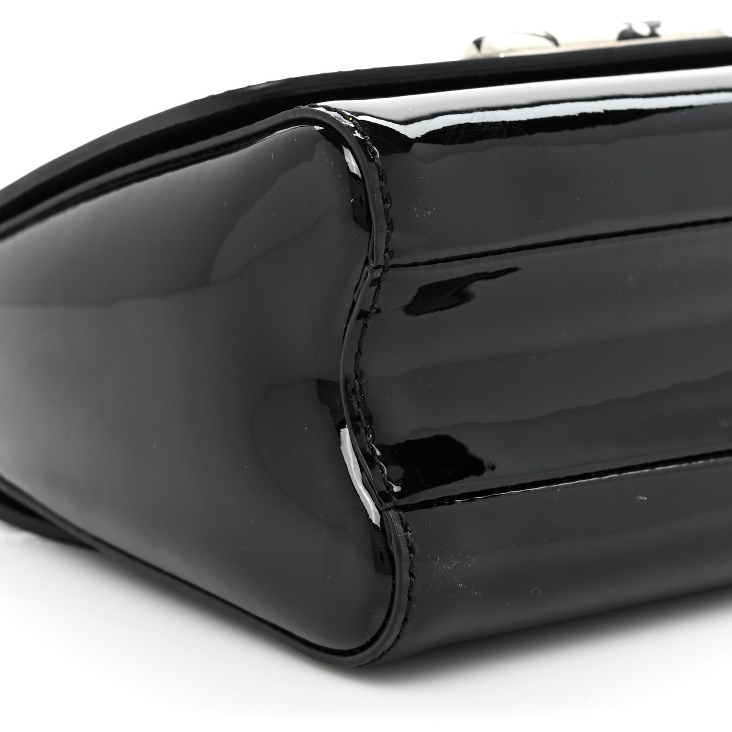 Patent Monogram Twist Shoulder Bag PM Black
