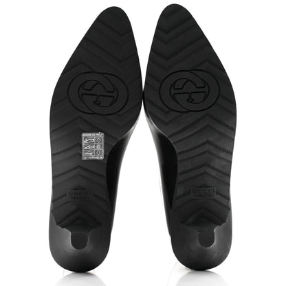 Gucci Rubber Womens Interlocking G Ankle Boot Pumps 37 Black Great White 5 of 10