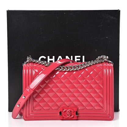 Chanel Patent Calfskin New Medium Plexiglass Boy Flap Pink 11 of 11