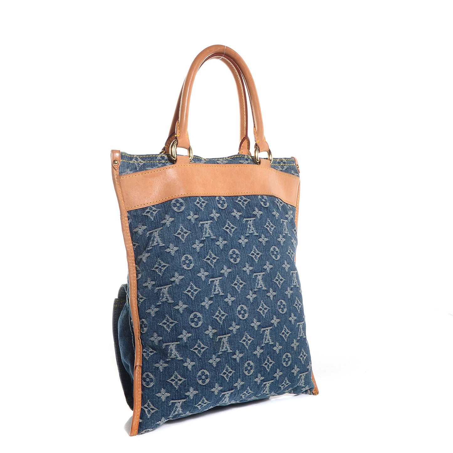 Monogram Denim Sac Plat Blue