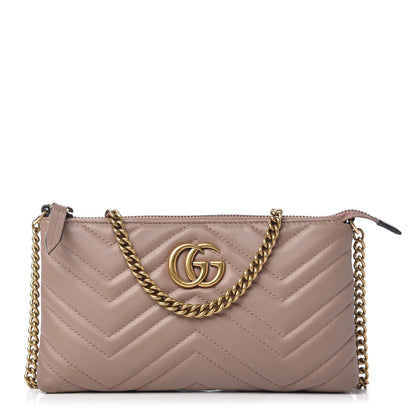 Gucci Calfskin Matelasse Mini GG Marmont Chain Bag Porcelain Rose 1 of 13