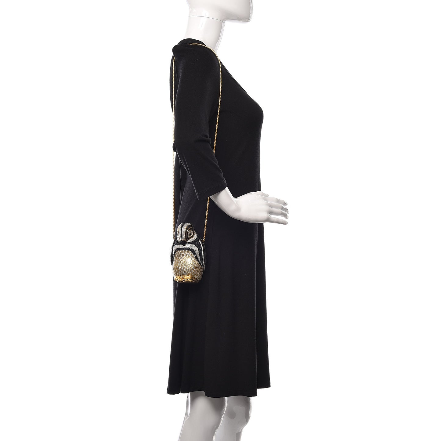 Crystal Penguin Minaudiere Clutch Black