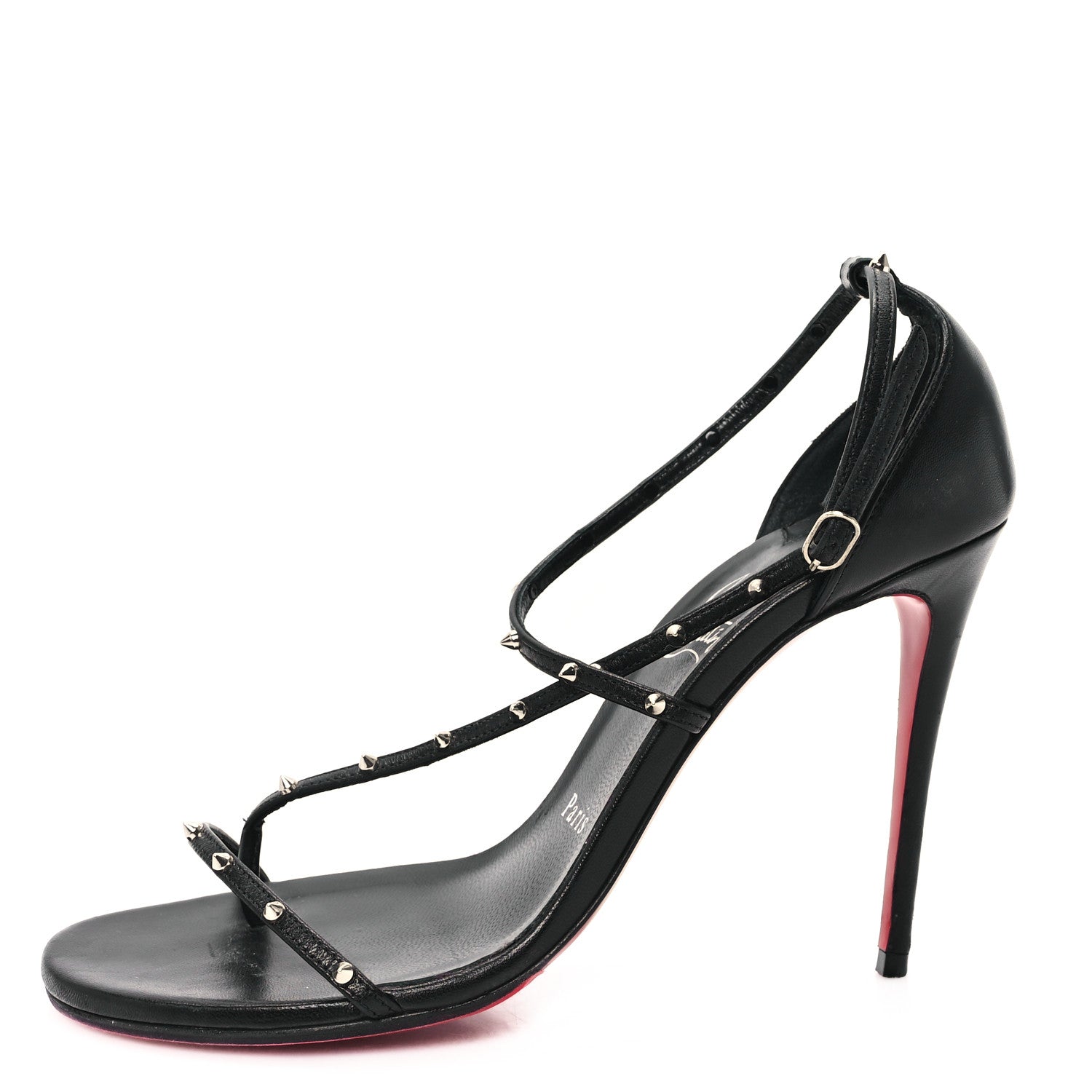 Christian Louboutin Kid Riojana 100 Spiked Sandals 37 Black 1 of 11