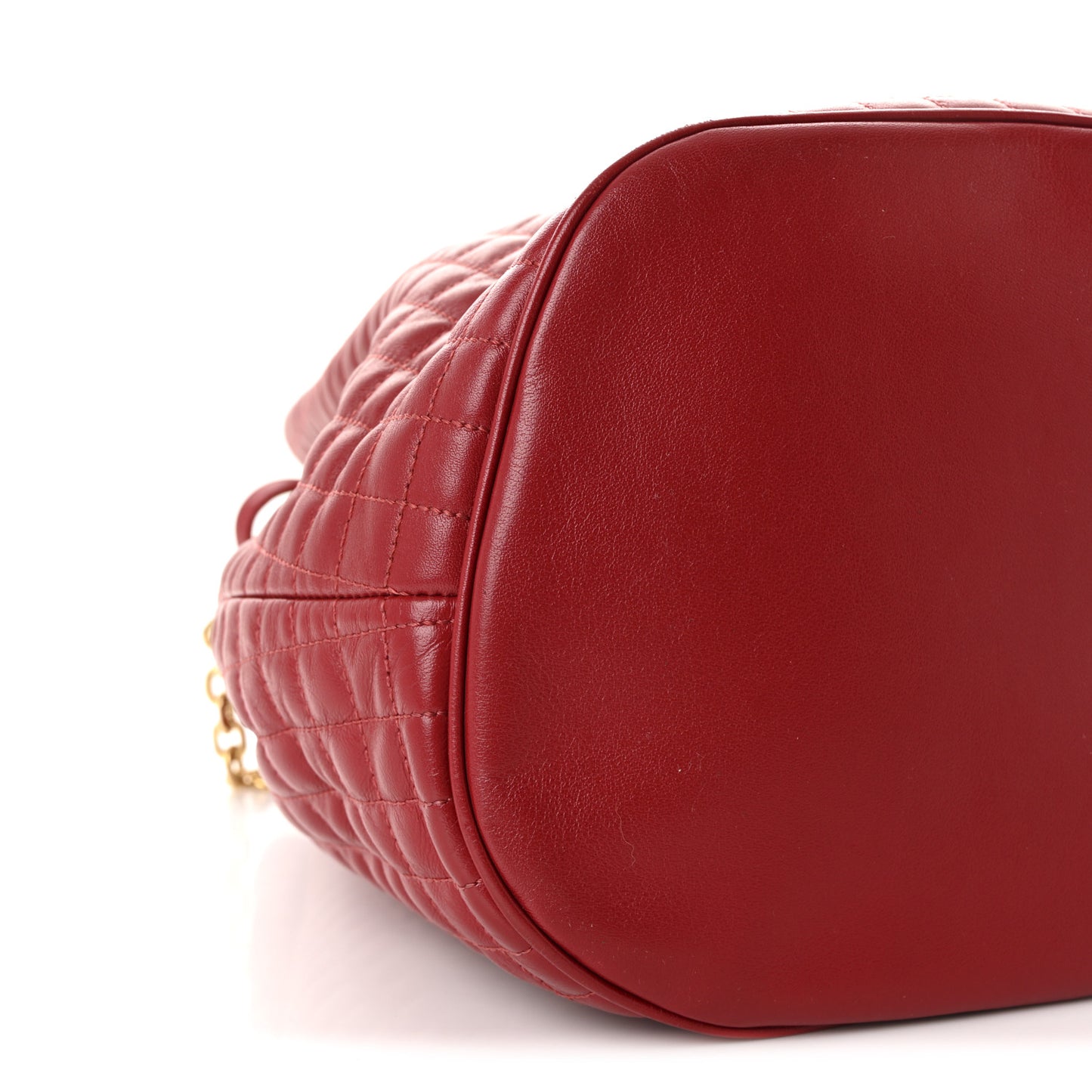 Calfskin Quilted Small C Backpack Red