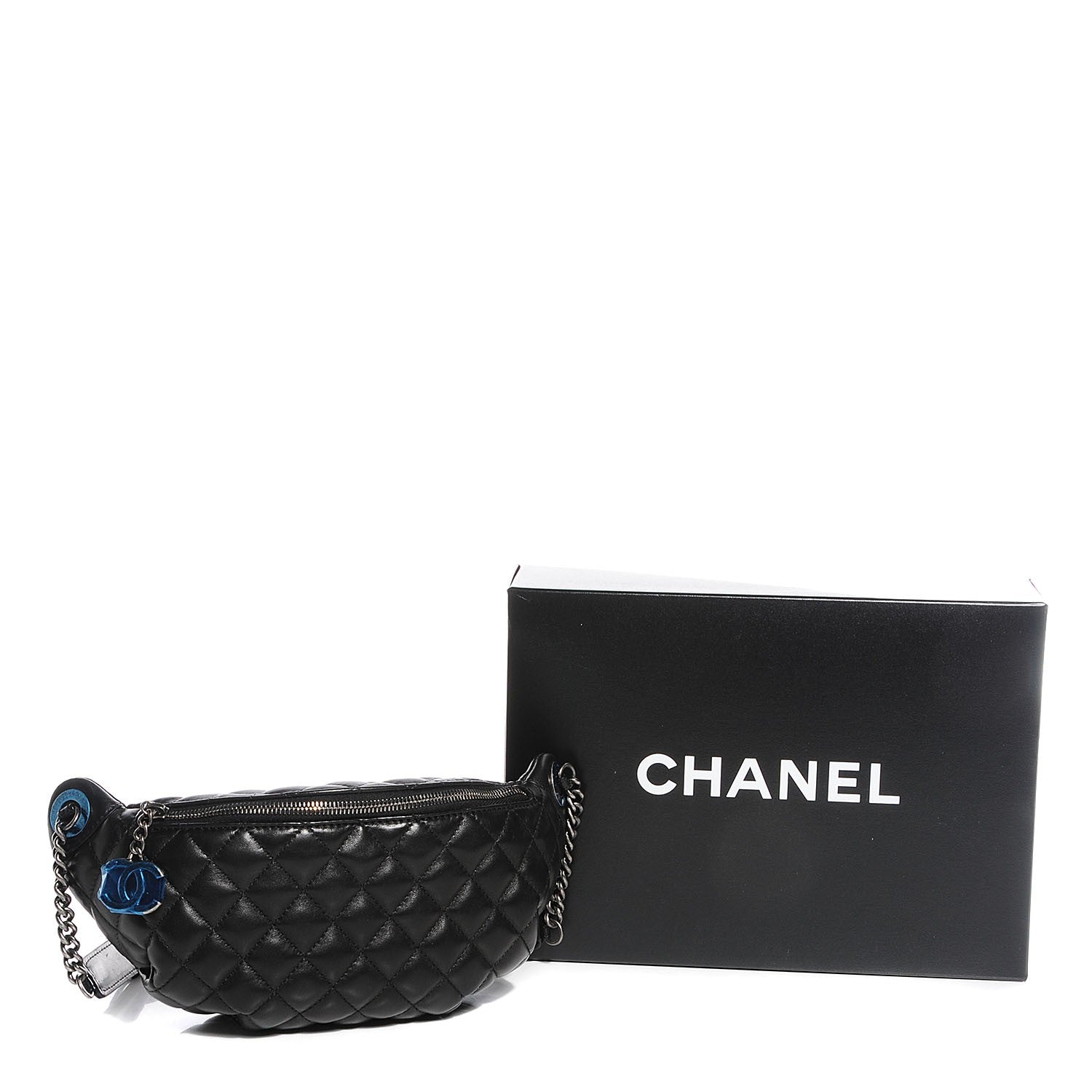 Chanel Lambskin Quilted Banane Waist Bag Black 8 of 8