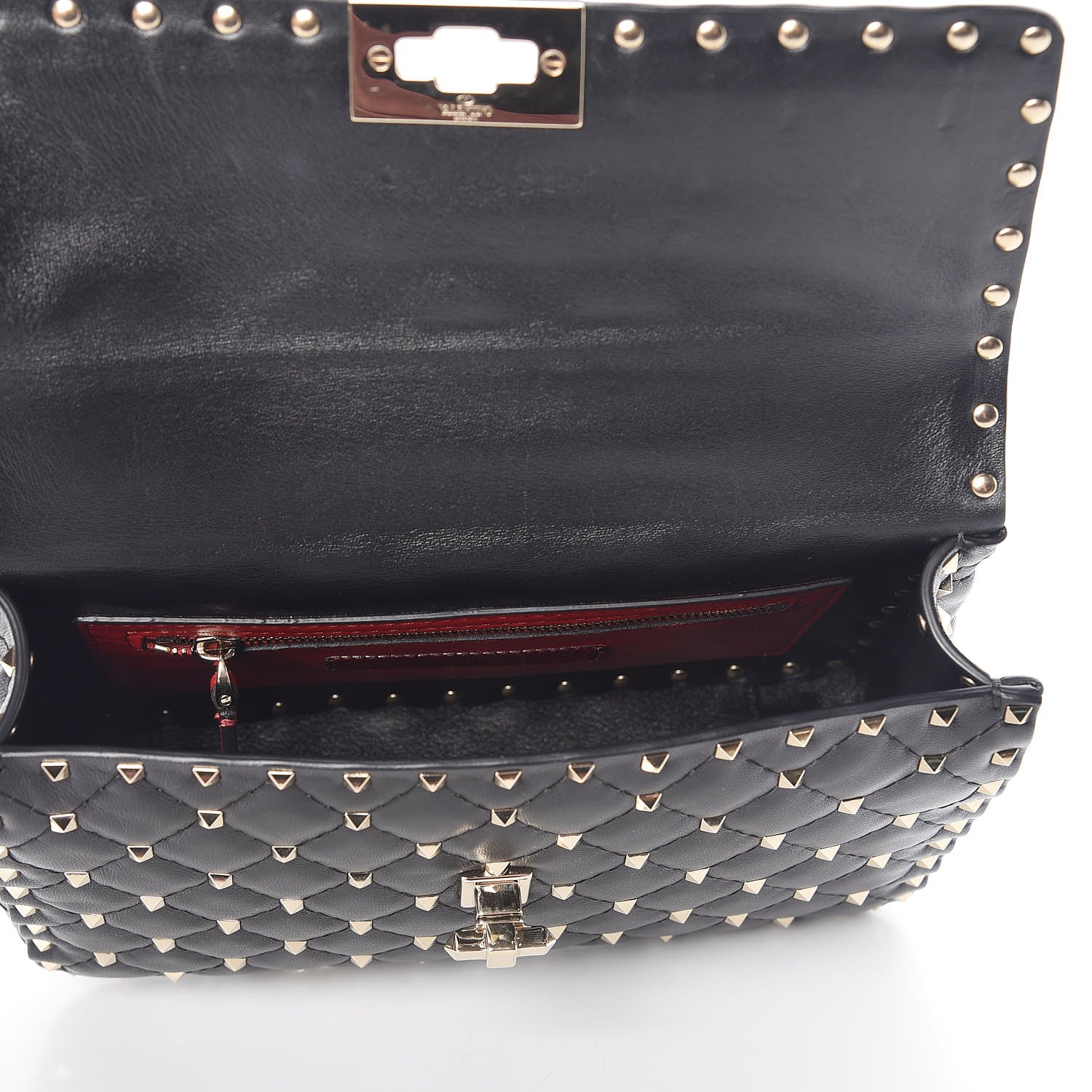 Valentino Garavani Lambskin Medium Rockstud Spike Shoulder Bag Black 5 of 10