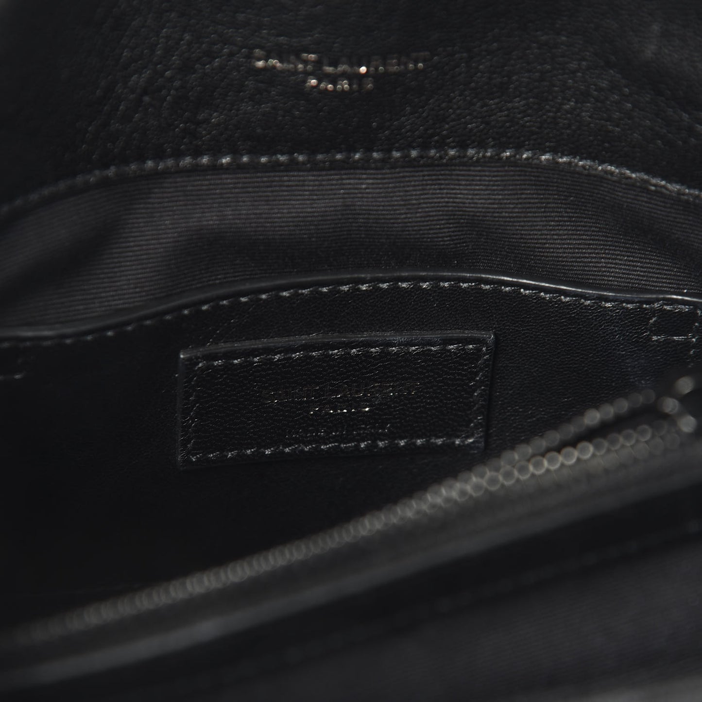 Sheepskin Matelasse Chevron Monogram Medium College Bag Black