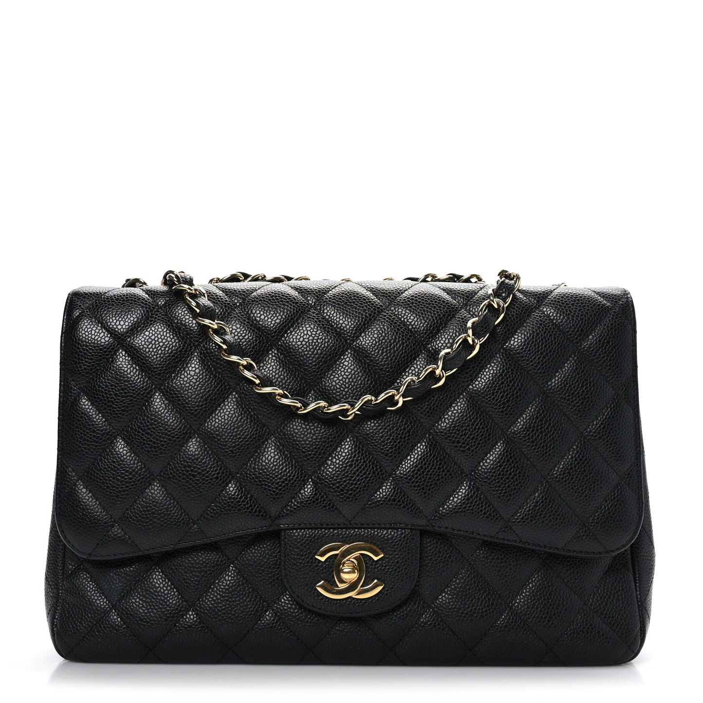 Caviar Quilted Jumbo Single Flap Black