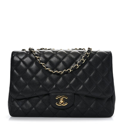 Chanel Caviar Quilted Jumbo Single Flap Black 1 of 9