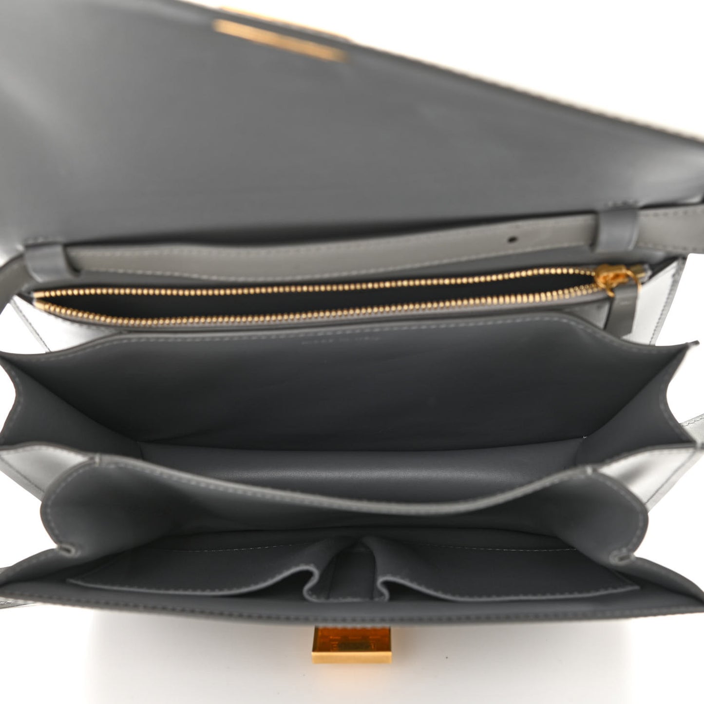 Box Calfskin Medium Classic Box Flap Bag Zinc