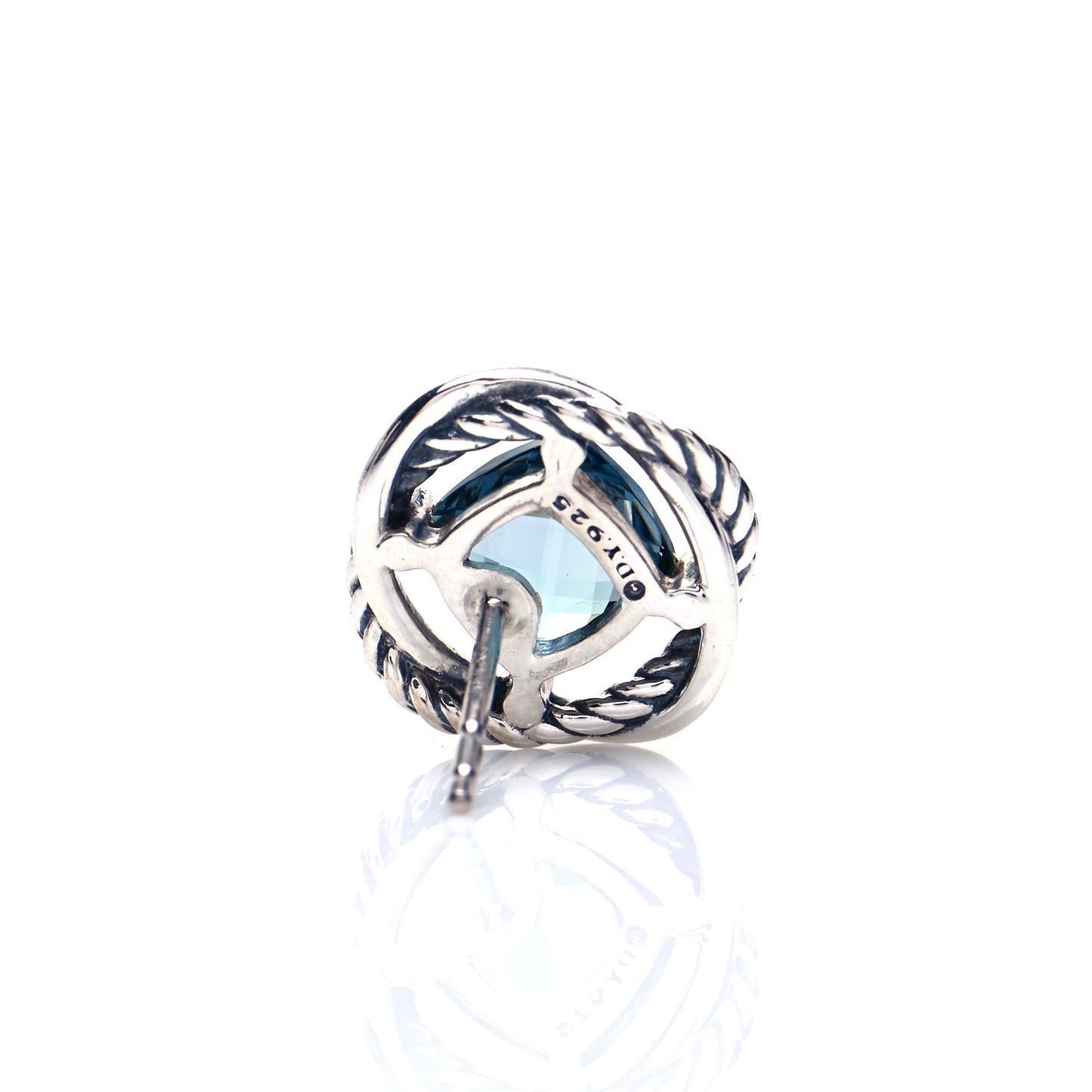 Sterling Silver Hampton Blue Topaz 7mm Infinity Earrings