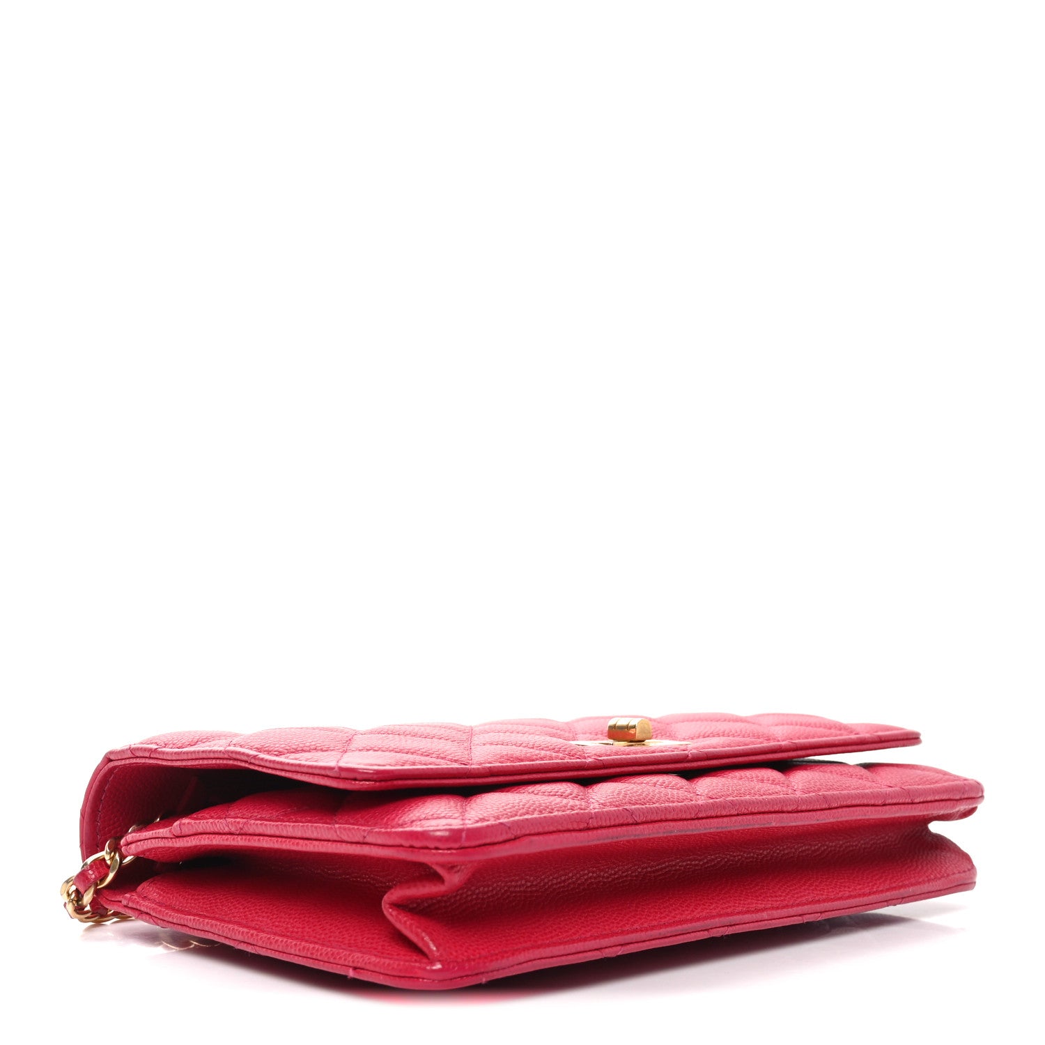 Chanel Caviar Quilted 2.55 Reissue Wallet On Chain WOC Dark Pink 4 of 11