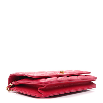 Chanel Caviar Quilted 2.55 Reissue Wallet On Chain WOC Dark Pink 4 of 11