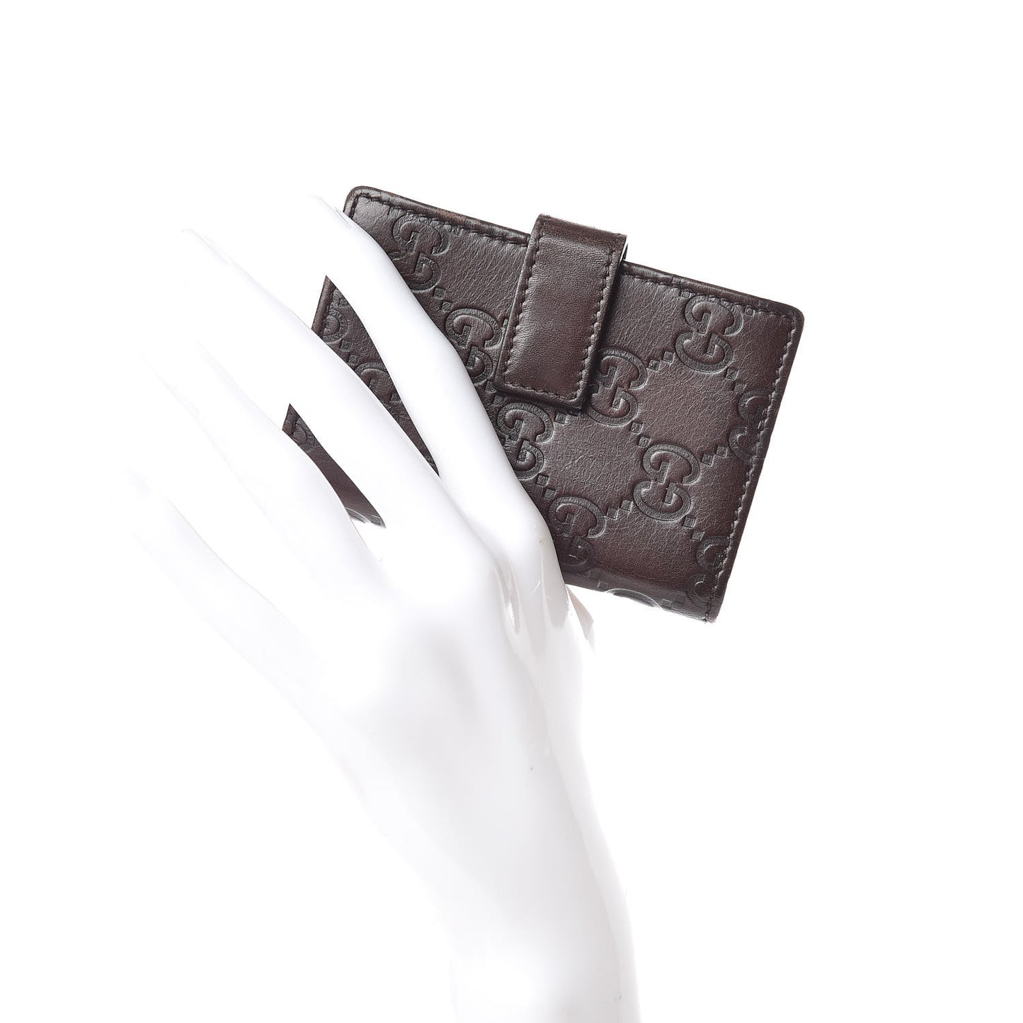 Guccissima Marguax Calfskin Avel Card Holder Wallet Chocolate