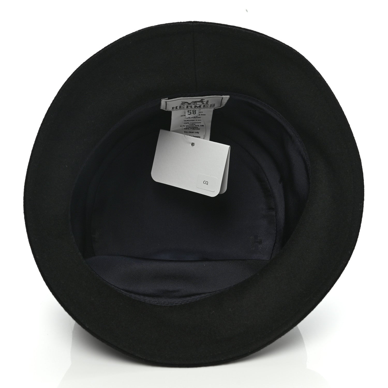 Hermes Cashmere Debbie Charms Bucket Hat 58 Black 7 of 8