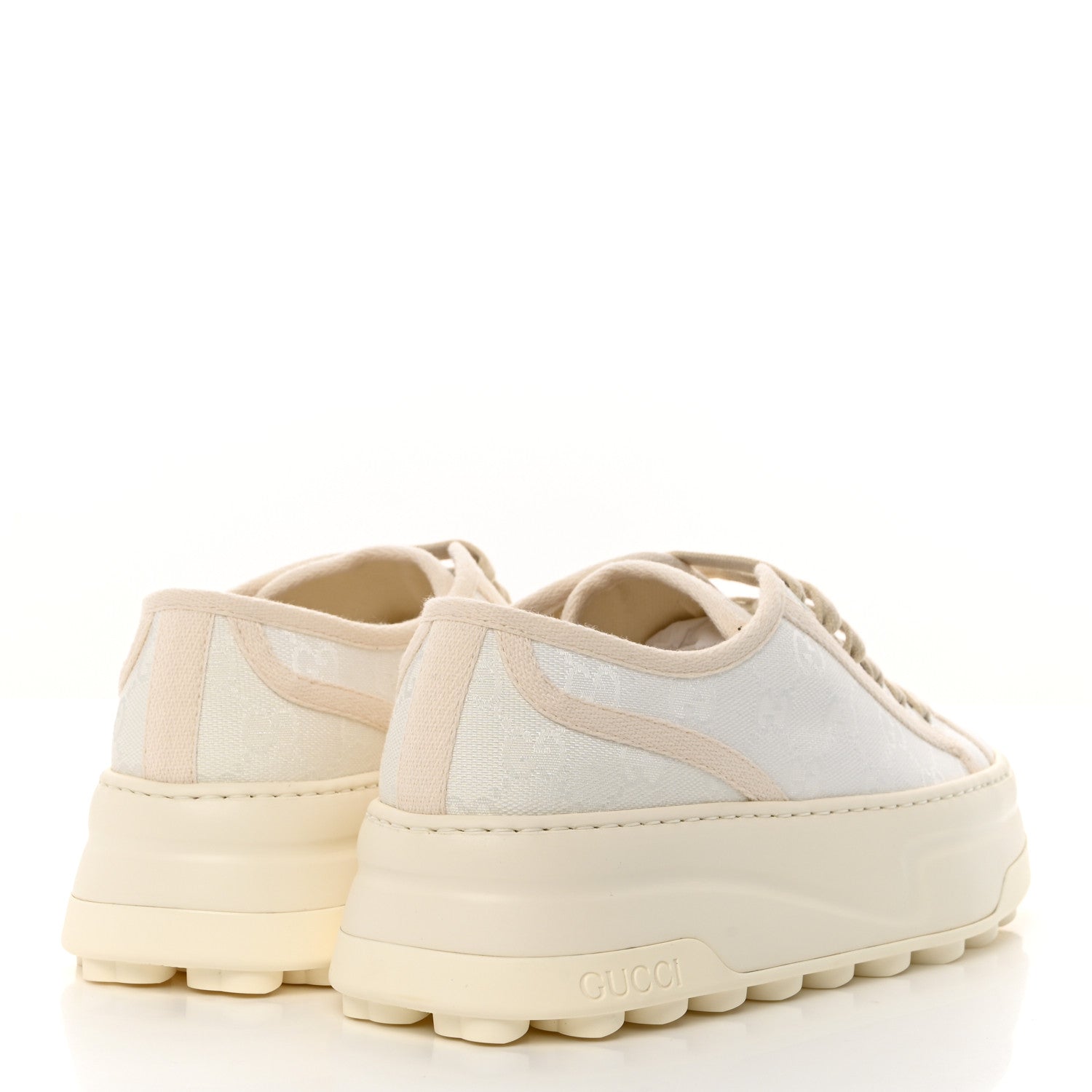 Gucci GG Monogram Womens 1977 Tennis Platform 52mm Sneakers 37.5 Great White Mystic White 4 of 8