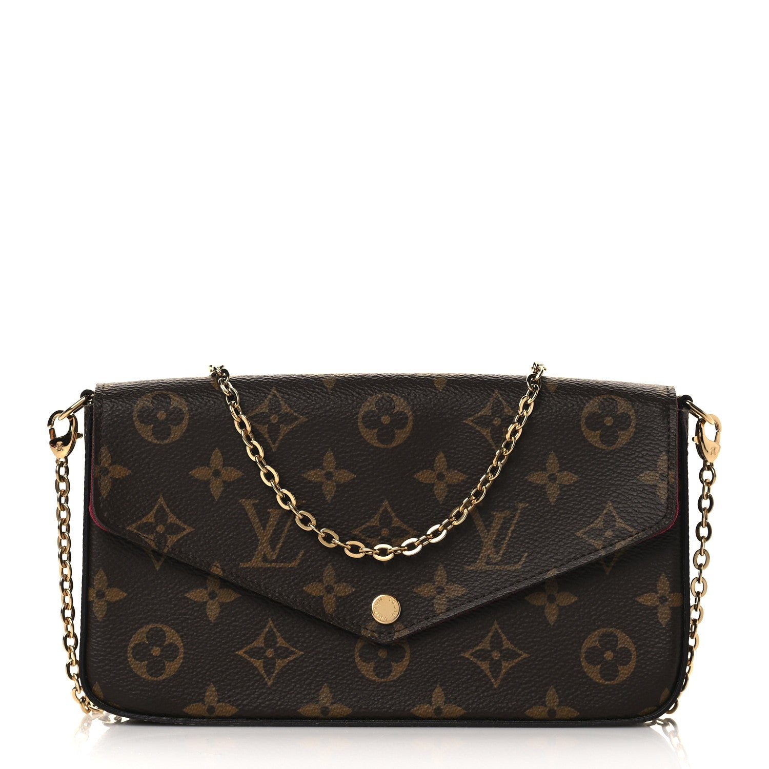 Louis Vuitton Monogram Pochette Felicie Chain Wallet Fuchsia 3 of 11