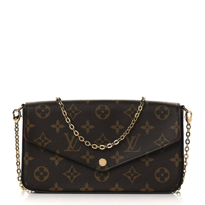 Louis Vuitton Monogram Pochette Felicie Chain Wallet Fuchsia 3 of 11