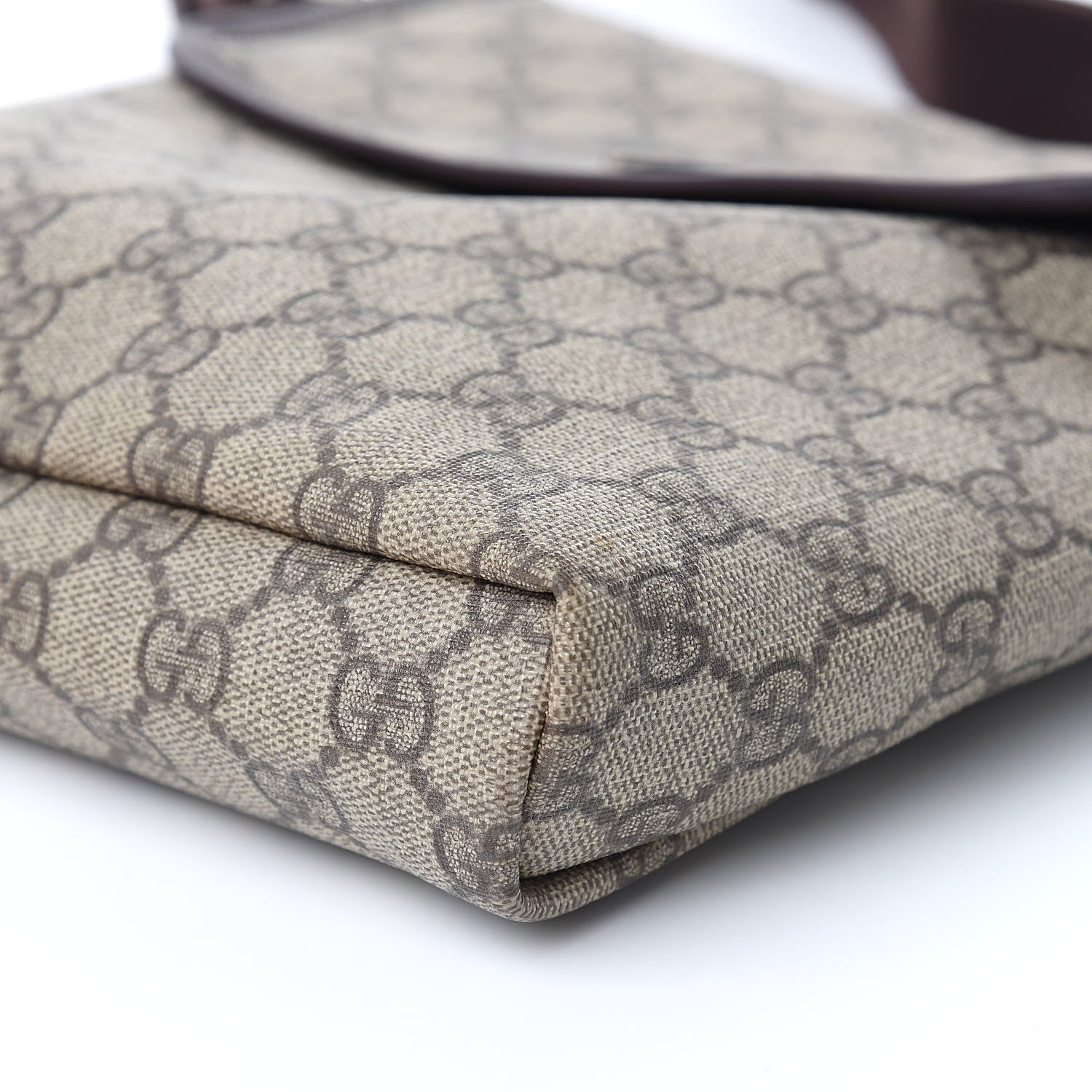 Gucci GG Plus Monogram Small Flap Messenger Bag Beige Dark Brown 9 of 13