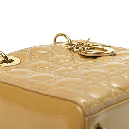 Christian Dior Metallic Patent Cannage Medium Lady Dior Yellow 14 of 15