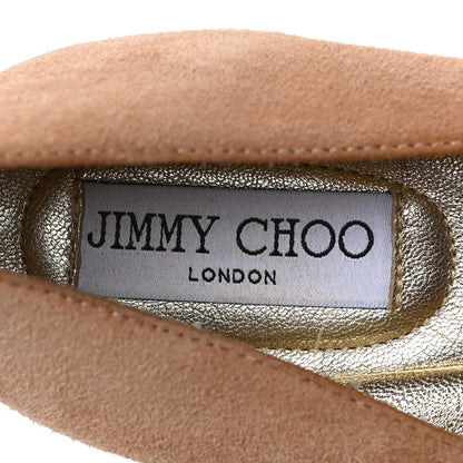 Jimmy Choo Suede Metallic Ballet Flats 37 Pink 7 of 7