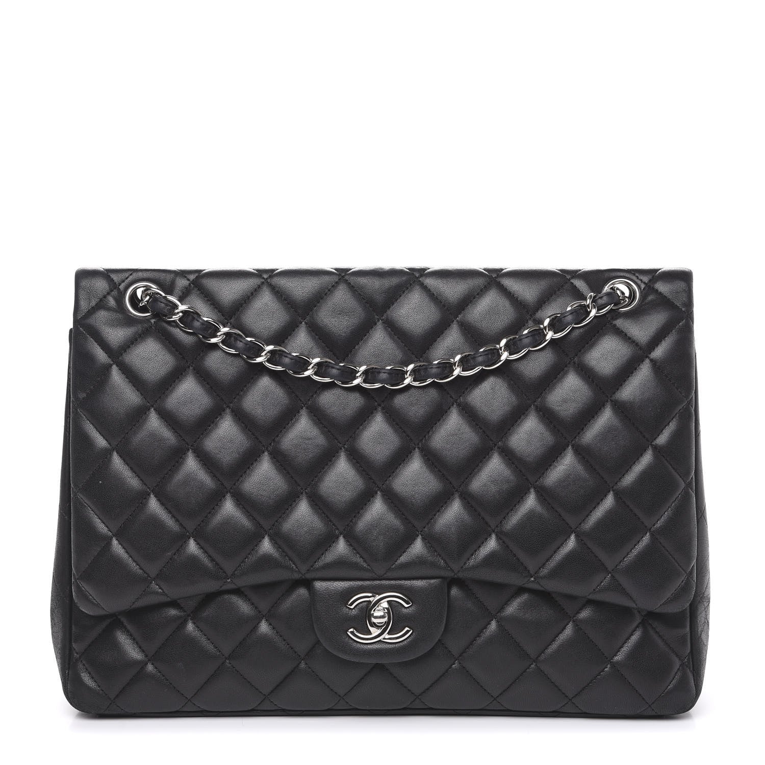 Chanel Lambskin Quilted Maxi Single Flap Black 1 of 20