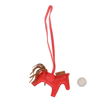 Hermes Milo Lambskin Grigri Rodeo Horse Bag Charm PM Rouge Indien Gold Bougainvillea 2 of 4