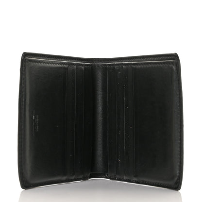 Fendi Glazed Fabric Vitello Liberty FF 1974 Diagonal Bi-Fold Wallet Tobacco Rosso Black 5 of 8