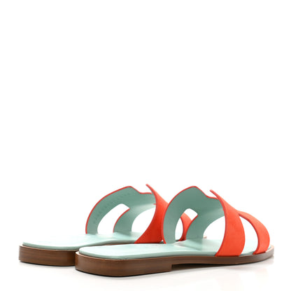 Hermes Suede Goatskin Oran Sandals 37 Rose Sorbet 4 of 10