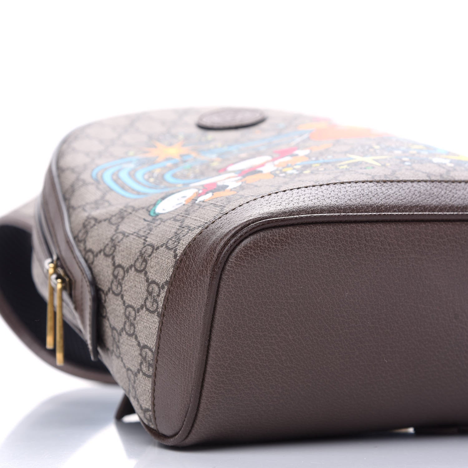 Gucci X DISNEY GG Supreme Monogram Donald Duck Small Interlocking G Dome Backpack Beige Multicolor New Acero 5 of 9