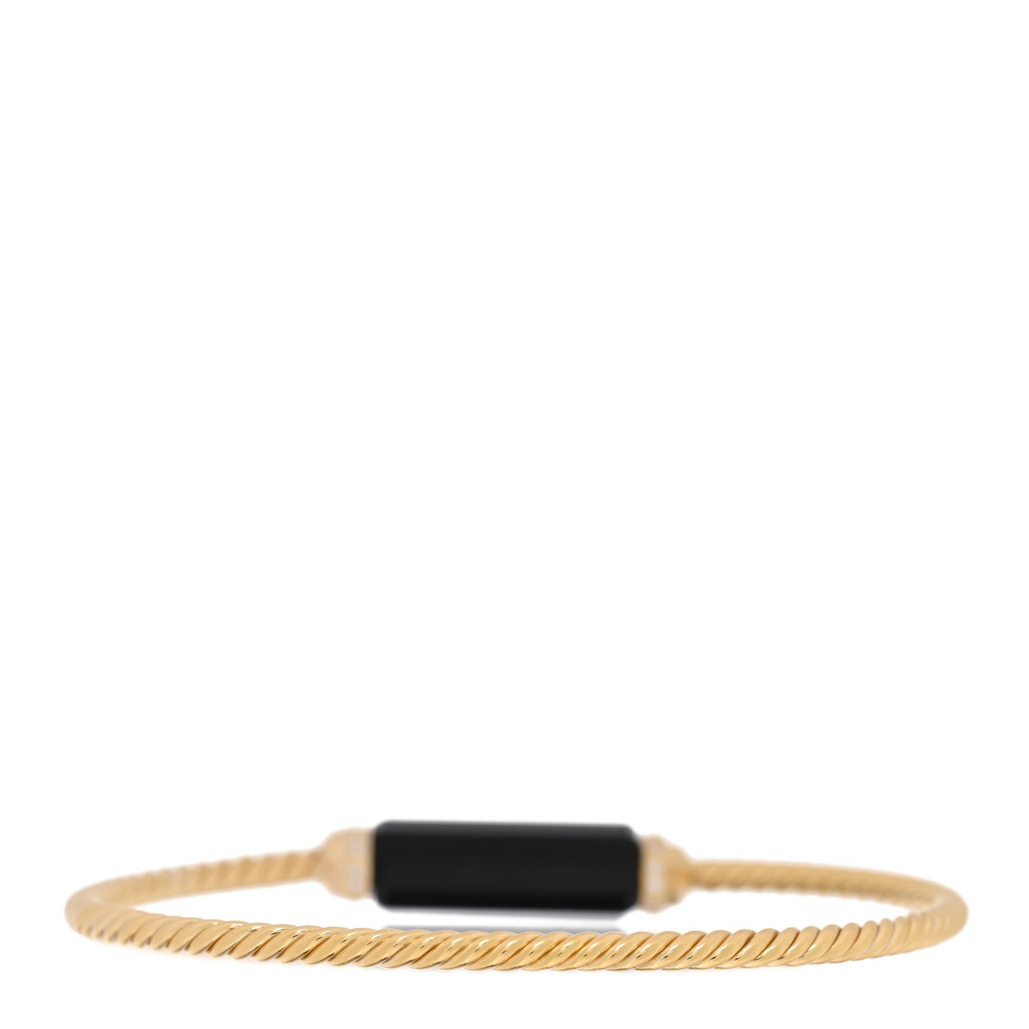18K Yellow Gold Black Onyx Diamond 2.5mm Barrels Station Bracelet