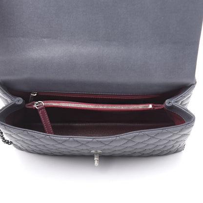 Chanel Caviar Lizard Quilted Medium Coco Handle Flap Grey 5 of 11