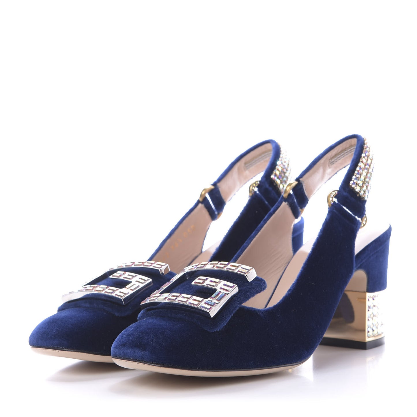 Velvet Crystal Square G Madelyn Slingbacks 36.5 Cobalt Blue