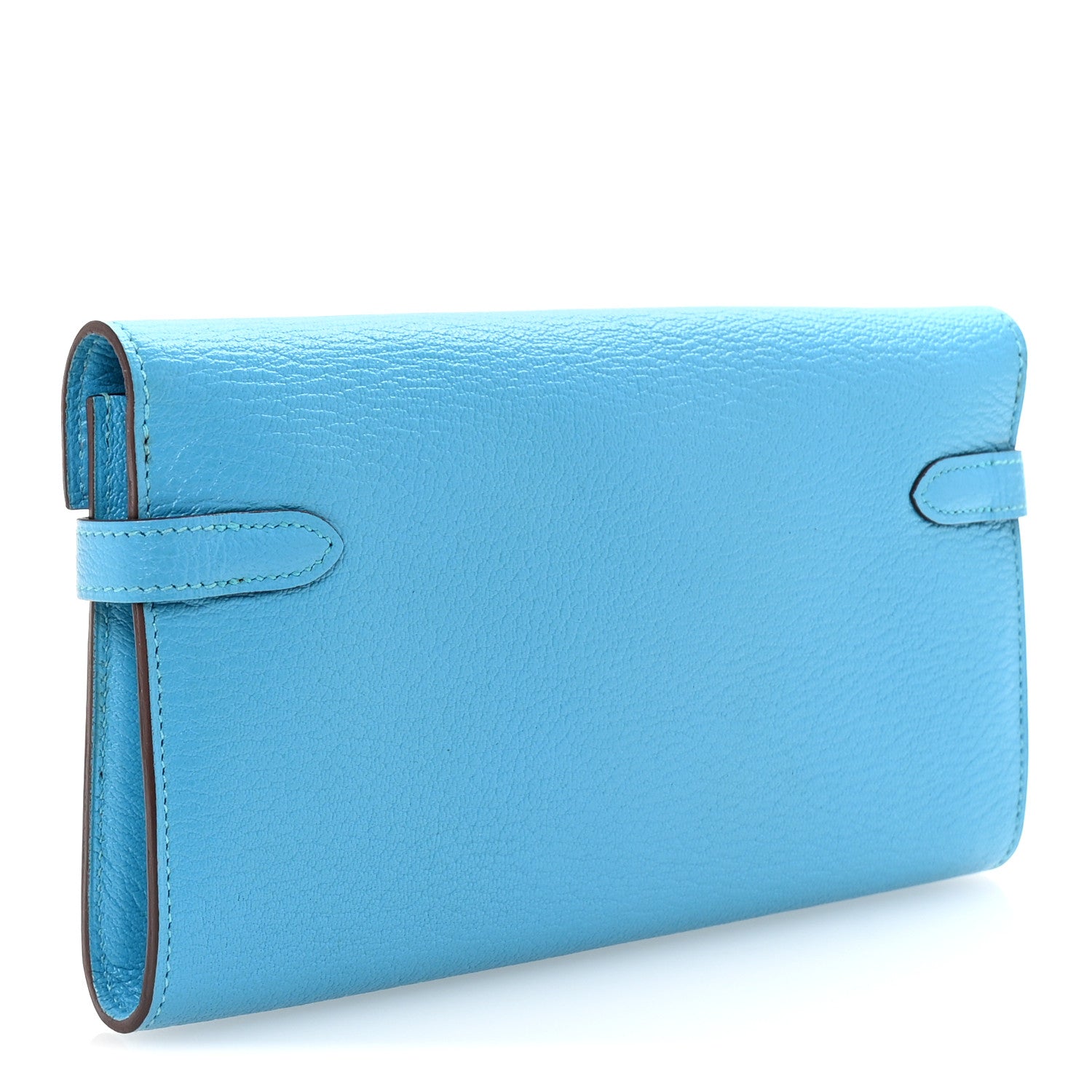 Hermes Chevre Mysore Kelly Longue Wallet Bleu Azteque 3 of 8