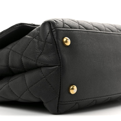 Chanel Caviar Lizard Quilted Small Coco Handle Flap Black 9 of 17