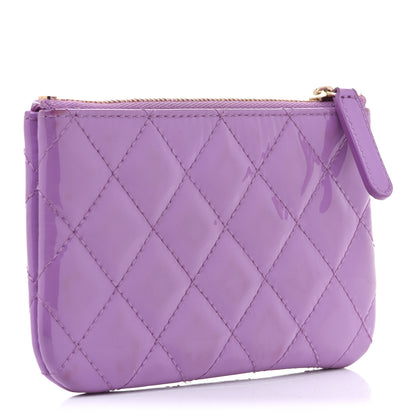 Chanel Patent Quilted Small Cosmetic Case Purple 3 of 9