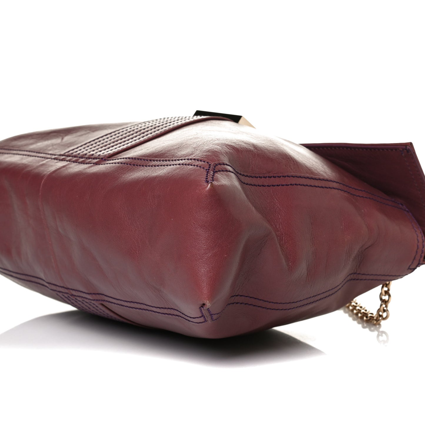 Vitello Acqua Maxi Baguette Shoulder Bag Malva